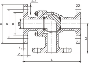 L型三通球閥結(jié)構(gòu)圖